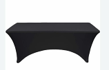 Black Spandex 6-Ft Table Cover